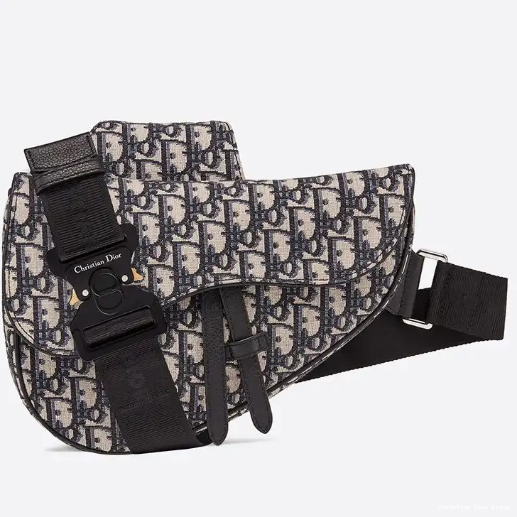 Motif Saddle Oblique Dior Canvas Crossbody Blue 0629 Luxury